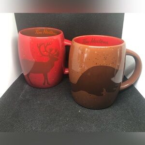 Tim Hortons Beaver and Moose Mug Set
